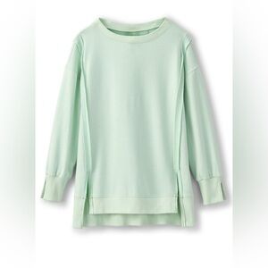 Soft Surroundings Kika French Terry Tunic Honeydew Sweatshirt Size 1X EUC